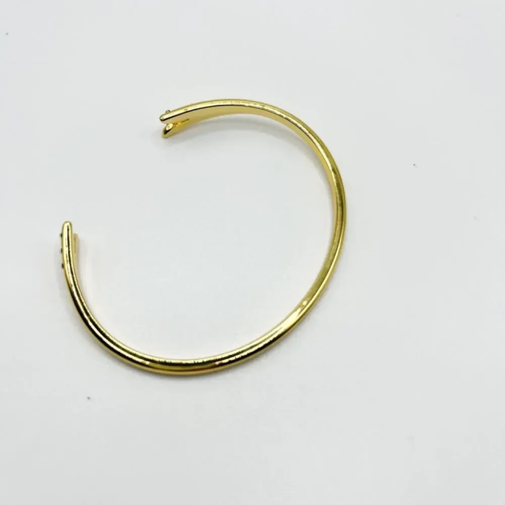Michelle Campbell Gold Talon‎ Open Bangle Cuff with Rhinestones